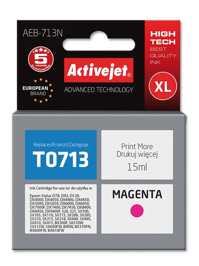 Ngjyrë për printer Activejet AEB-713N (zëvendësim për Epson T0713, T0893, T1003), 15 ml, vjollcë