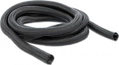 Mbrojtëse kabllosh DeLOCK Braided Sleeving Self closing, 10 m, 25 mm, e zezë