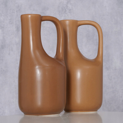 Vazo dekorative Boltze Mirosa, qeramikë, 18cm, kafe e errët