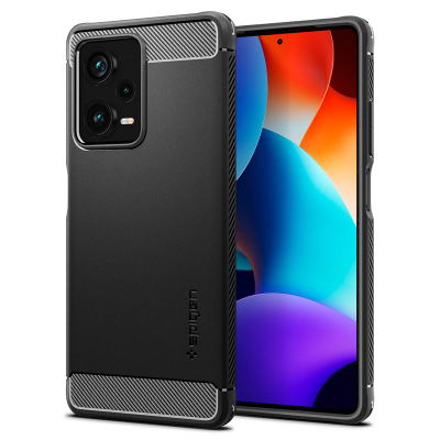 Mbështjellës për Xiaomi Redmi Note 12 Pro+ 5G Spigen Rugged Armor, e zezë