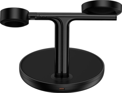 Karikues wireless Baseus Swan 3 në 1, MagSafe 15W, dalje USB 5V 1A, i zi