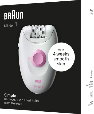 Depilator Braun Silk-épil 1 1-000, me kabllo, bardh e roz