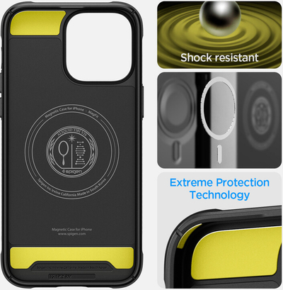 Mbrojtëse të pasme Spigen Rugged Armor MagSafe për Apple iPhone 14 Pro, e zezë