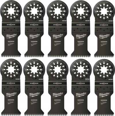 Teh për vegël multifunksion Milwaukee Starlock 48-90-6019, bi-metal, set me 10 copë, i zi