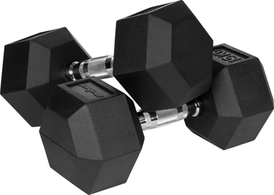 Сет тегови од леано железо Rebel Active HEX, 2x15kg, обложени со гума