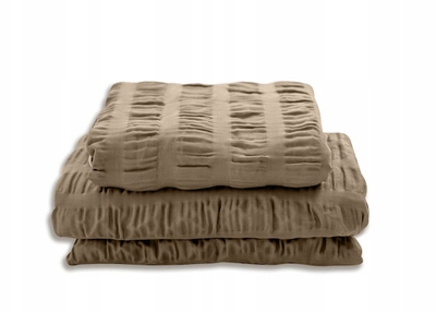 Set çarçafësh Bed Linen Satin Waffle, 220x200 cm, pambuk, bezhë e errët