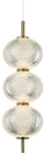 Luster varëse Lazie 3 LED, 3 sfera xhami, dritë e ngrohtë, e artë