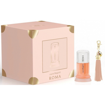 Set Dhurate Roma EDT Spray Bag Charm Parfum për Femra, Aromë Frutore dhe Lulesh, 50ml