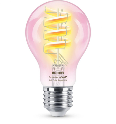 Llambë inteligjente Philips WiZ Filament Clear RGB, E27, 6.3W, Full Colour