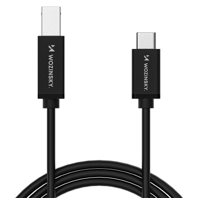 Kabllo USB Wozinsky WKDDY1S, USB-B në USB-C, 1m, USB 2.0, i zi
