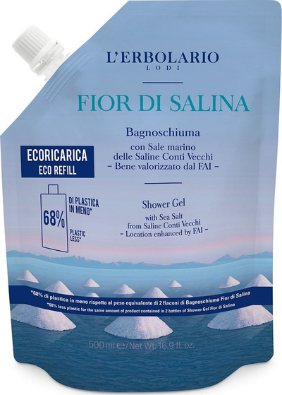 Xhel dushi L'Erbolario Fior di Salina, me kripë deti, 500ml