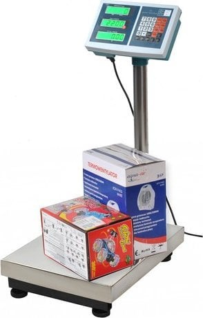 Peshore profesionale me platformë, deri 100 kg, ekran LCD, ngjyrë argjendtë