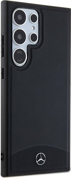 Kapak telefoni Mercedes Benz Leather Fluted Star, për Galaxy S24 Ultra, lëkurë, i zi