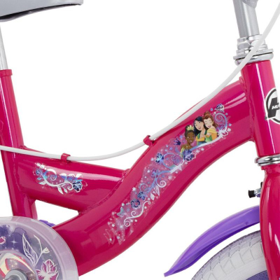 Biçikletë për kalamaj Huffy Disney Princess 24375W, 14", me rrota ndihmëse, rozë