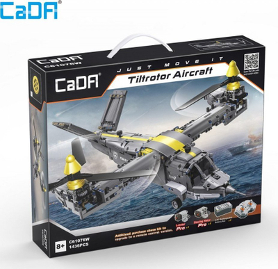 Set për ndërtim CaDA Technic Helikopter i Madh 1424EL, 1436 copa, 53.6cm, gri me të verdhë