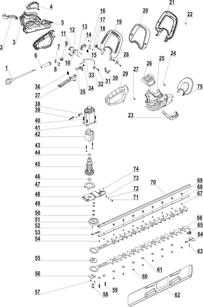 Furça motori elektrographite DEDRA #34, set me 2 copë, për gërshërë shkurresh DED8693-51