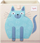 Kuti lodrash 3 Sprouts Cat Toy Storage Cube, poliester, palosëse, bezhë me mace blu