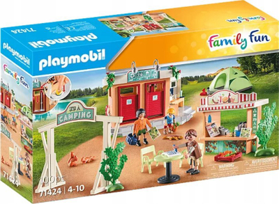 Set lodrash Playmobil 71424 City Life Camping Site, 100 pjesë, për kalamaj 4-10 vjeç, shumëngjyrësh