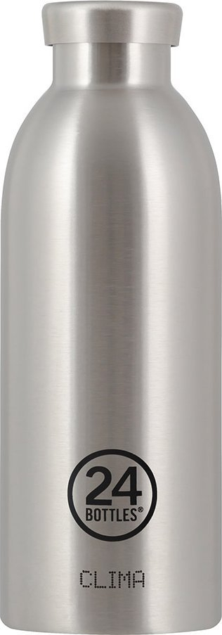 Shishe termike 24Bottles Clima Bottle 0.5L, çelik inox, argjendt