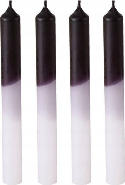 Set qirinj dekorativë Boltze Simple, 25cm, 4 copë, gradient zi e bardhë