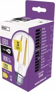 Llambë LED EMOS Filament A60, 5.9W, sokëll E27, dritë e ngrohtë