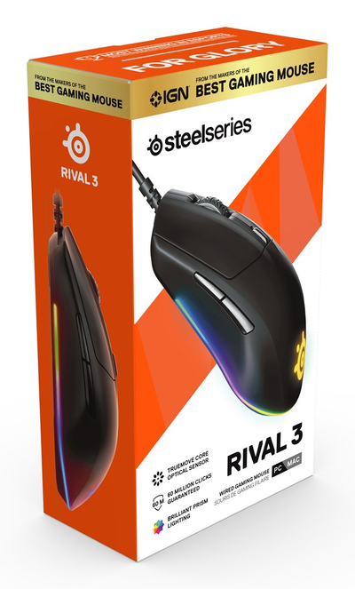 Maus gaming SteelSeries Rival 3, RGB, optik, i zi