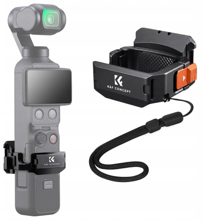 Mbajtëse kamerë K&F Concept KF20.0023, për DJI Osmo Pocket 3/4, fije 1/4", GoPro mount, e zezë