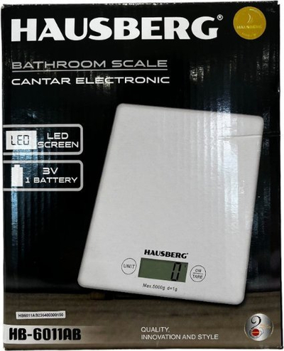 Peshore kuzhine Hausberg HB-6011AB, dixhitale, 5 kg, e bardhë