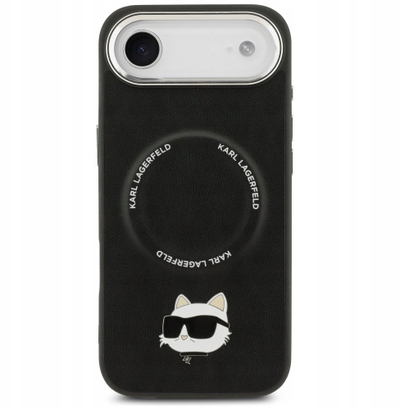 Mbulesë telefoni Karl Lagerfeld Leather MagSafe, për iPhone 17 Air Pro, lëkurë, e zezë
