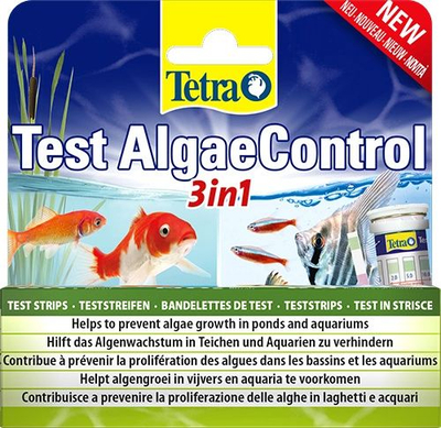 Shirita testi uji Tetra AlgaeControl 3in1, 25 shirita, për akuarium dhe pellg