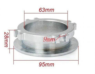 Unazë V-Band për shkarkim, 63mm, alumin, argjendtë