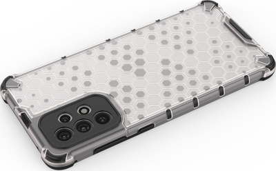 Këllëf Honeycomb për Samsung Galaxy A73, hibrid TPU + PC, kundra goditjeve, i zi transparent