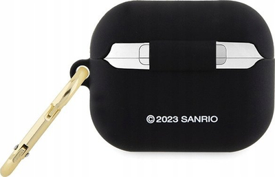 Mbulesë silikoni për AirPods Pro Hello Kitty, likuide, e zezë