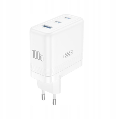 Полнач за ѕид XO CE35, 100W PD, 2x USB C 1x USB A, бел