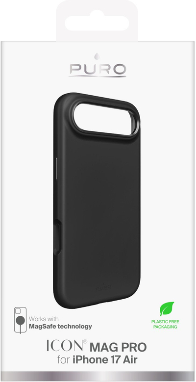 Kapak Puro ICON MAG PRO për Apple iPhone 17 Air, magnetik, i zi