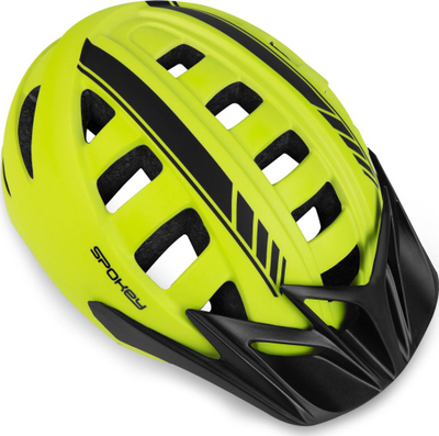 Kaskë biçiklete Spokey Speed 926882, 55-58 cm, për të rritur, jeshile neon me të zezë