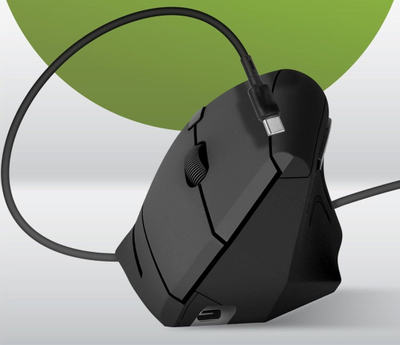 Mouse vertikal TnB ERGO MWERGOVBTR, pa tela, i zi
