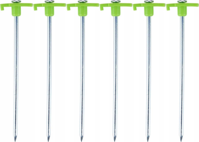 Клинови за шатори Camp Active Steel Koki, сет 6 парчиња, 20 cm, зелени