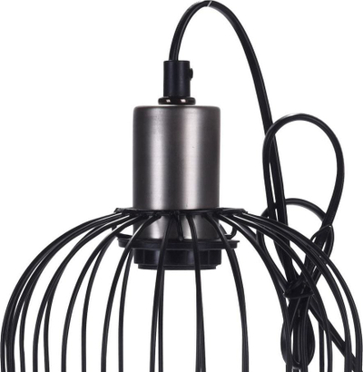 Lampë varëse Home Styling Loft, metal 31 cm, stil industrial, e zezë