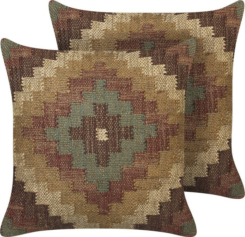 Set jastëkësh dekorativë MAGURI, 45x45 cm, fibër jute, shumëngjyrësh
