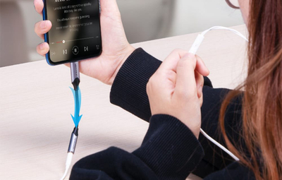 Adapter audio Vention Type C në 3.5mm, me komandë te kablli, gri