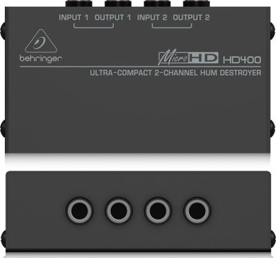 Hum eliminator Behringer MicroHD HD400, 2 kanale, pasiv, i zi