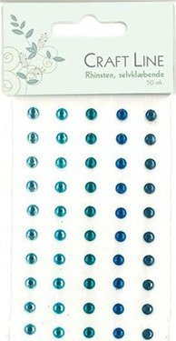 Gurëza dekorative vetëngjitëse Rhinestones, 5mm, 50 copë, përzierje blu