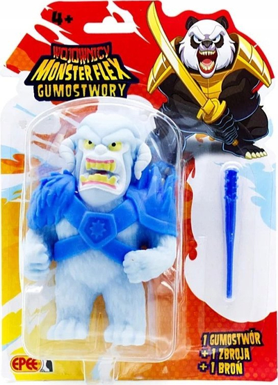 Figurë lodër Epee Monsterflex Warriors Yeti, gome elastike, me shkop, blu