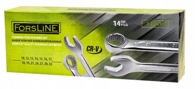 Set çelësash të kombinuar, 14 copa, 10-32mm, metalik