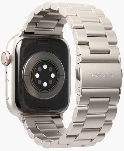 Rrip për orë inteligjente Vonmählen Link Bracelet 2, çelik inox 316L, 44 45 46 49 mm, bezhë
