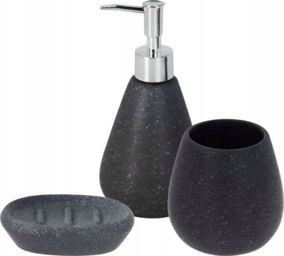 Set aksesorë banjo Bathroom Solutions, 3 copë, gri antracit