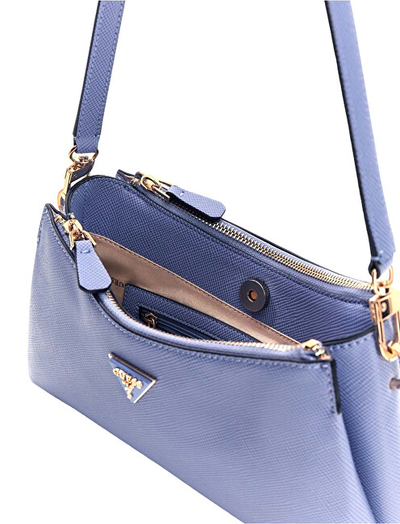 Çantë shpatulle GUESS Noelle II 3 Comp Xbody, me 3 ndarje, taupe