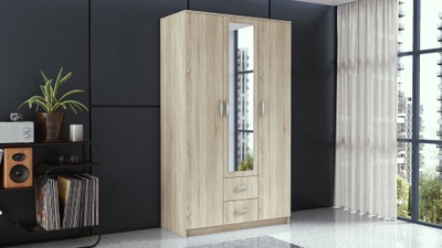 Dolap garderobe Topeshop ROMANA MIRROR, 120cm, me pasqyrë, lis Sonoma