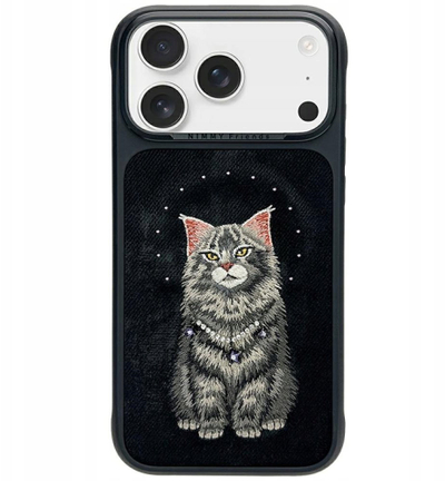Këse telefoni Nimmy Lucky Fashion Cat MagSafe për iPhone 17 Pro, me magnet MagSafe, motiv mace, e zezë